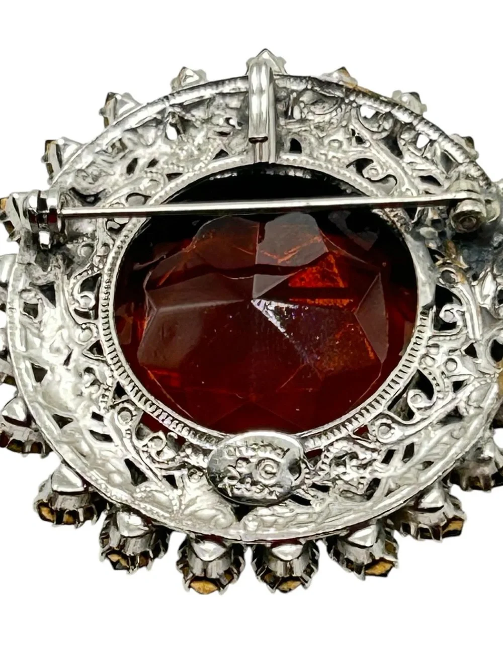Vintage Original by Robert Topaz Glass Rhinestone  Brooch Pendant Combination